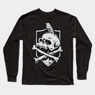 Little Bird And Skull Long Sleeve T-Shirt